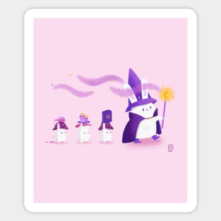 Bunny Witch and mushroom helpers Sticker